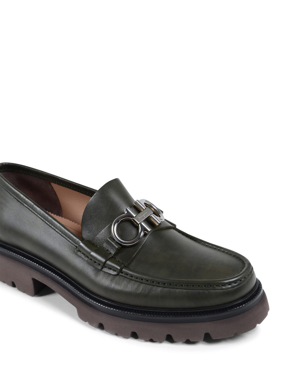 Mocasines Salvatore Ferragamo para hombre, color verde, BLEECKER