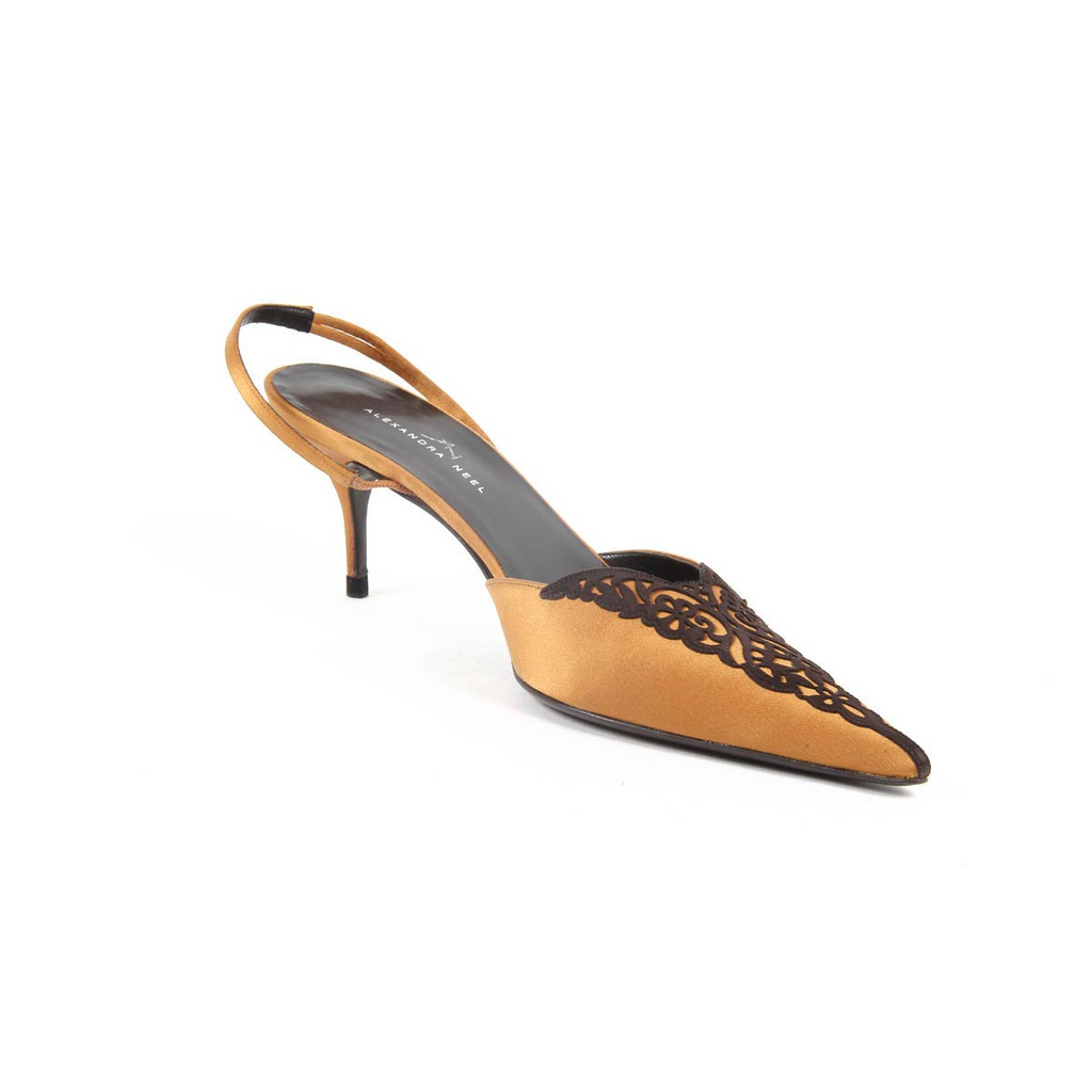 Alexandra Neel Sandalia de tira trasera para mujer ICONE NARANJA CHOCOLATE