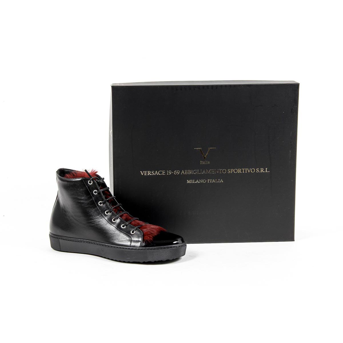 V 1969 Italia Zapatillas altas para mujer 312070 NAPPA NERO/VERNICE NERO