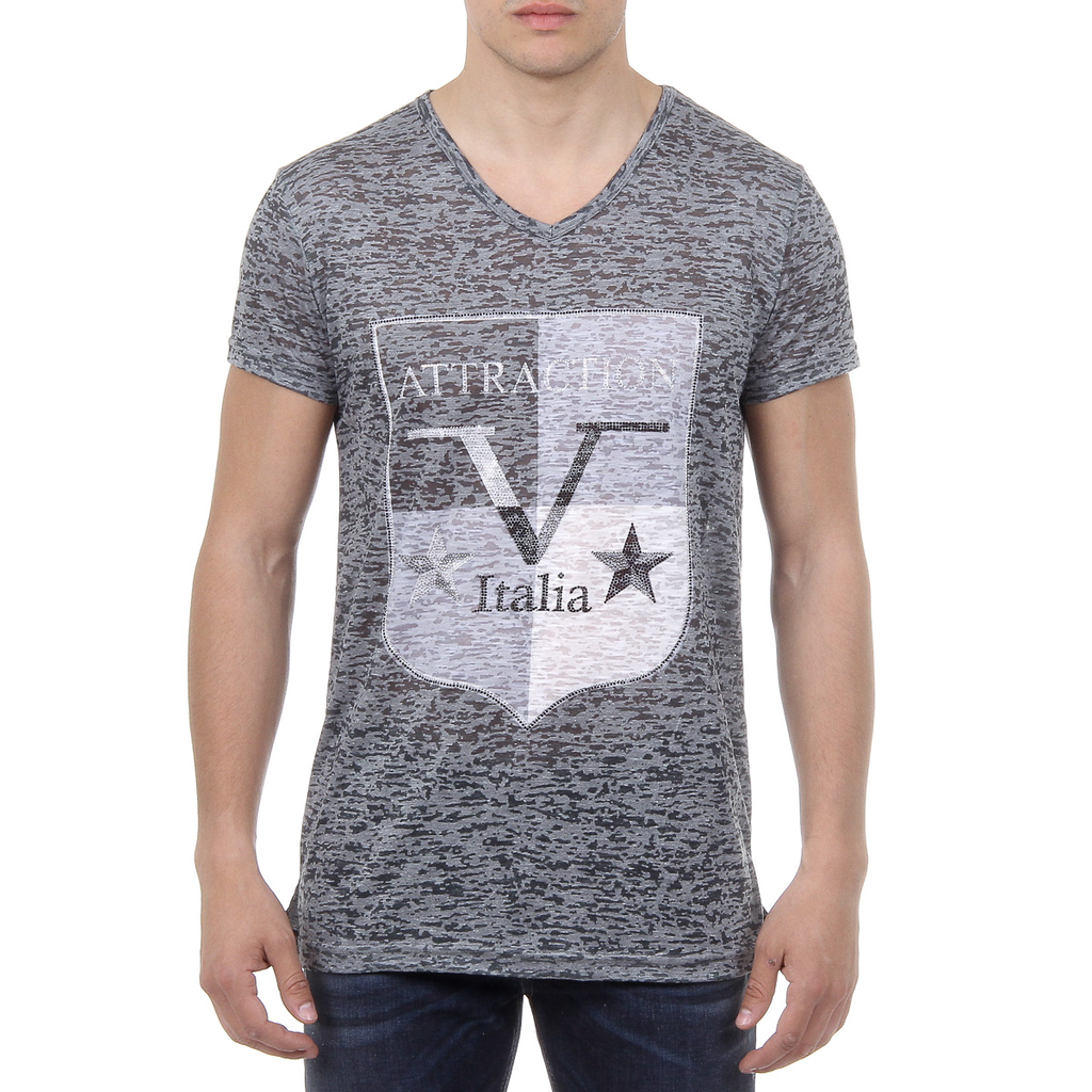 V 1969 Italia Mens T-shirt Short Sleeves V-Neck Dark Green ALEXANDER