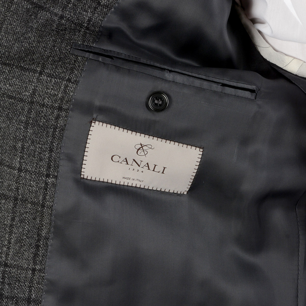 Chaqueta Canali para hombre de manga larga gris oscuro