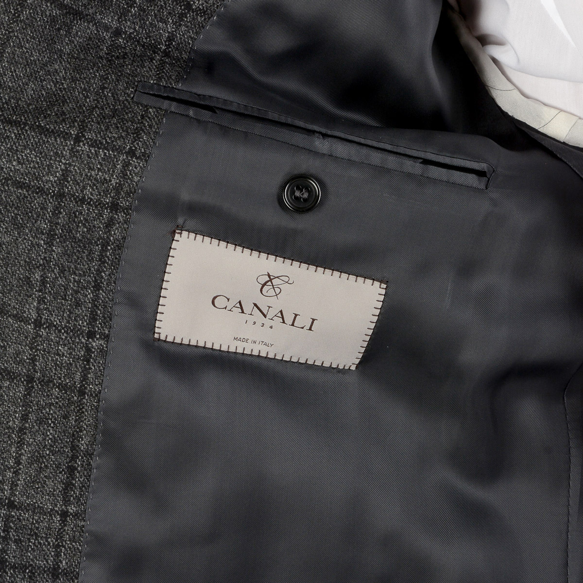 Chaqueta Canali para hombre de manga larga gris oscuro