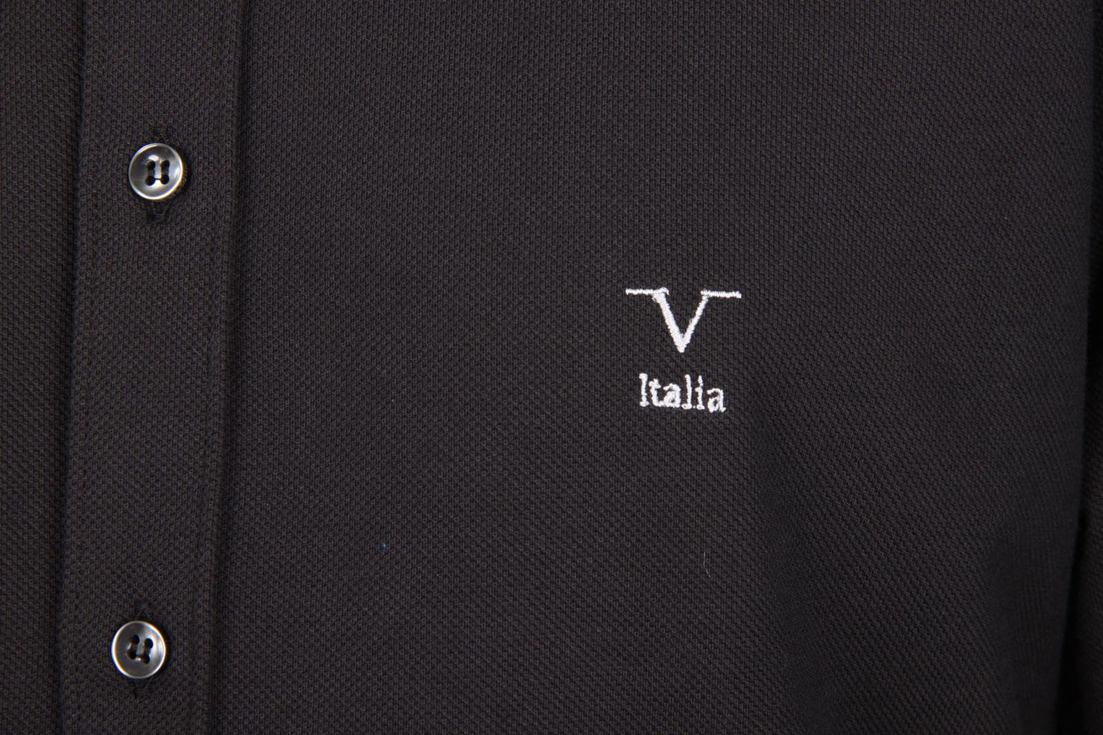 Camisa de manga larga para hombre V 1969 Italia Paris Piquet Nero