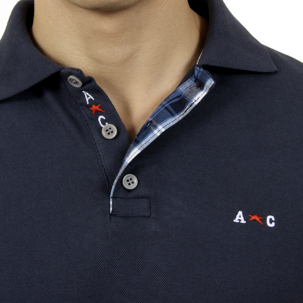 Polo Andrew Charles para hombre de manga corta azul oscuro SEMELO