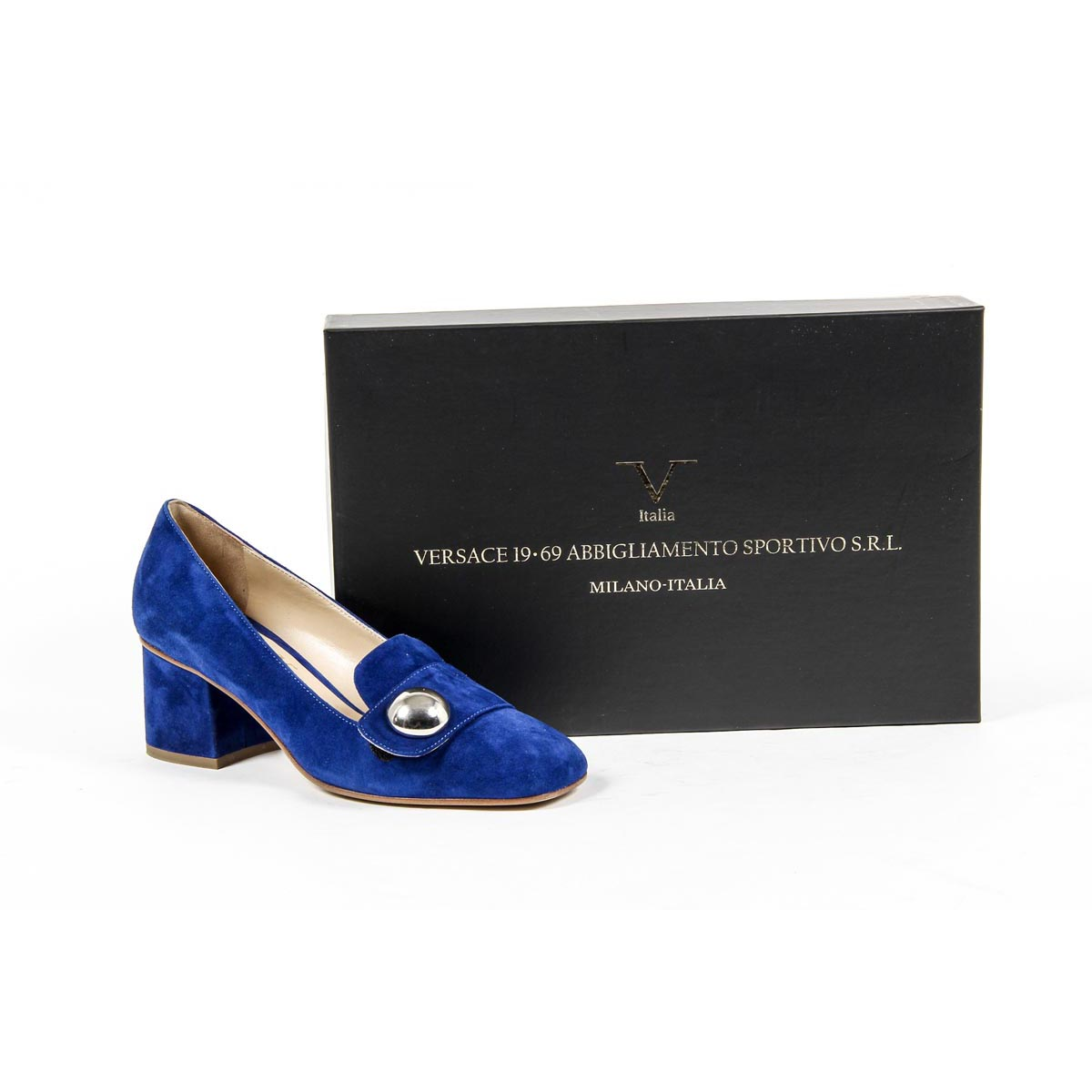 Zapatos de salón para mujer V 1969 Italia 312113 CAMOSCIO COBALTO