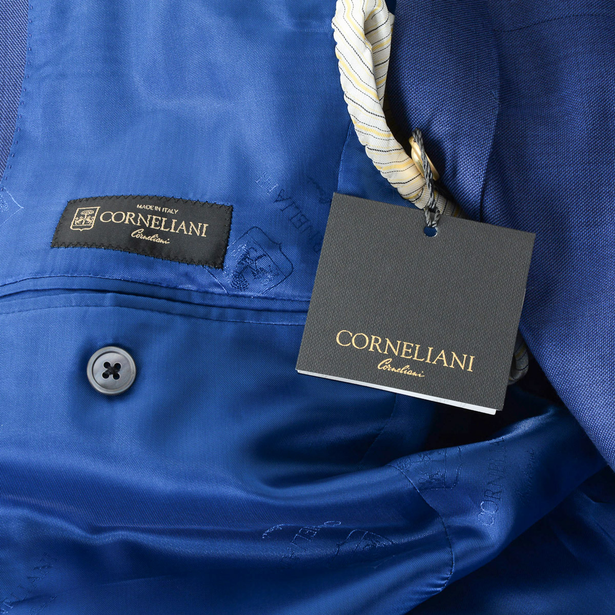 Corneliani Mens Suit Long Sleeves Blue Super 110's