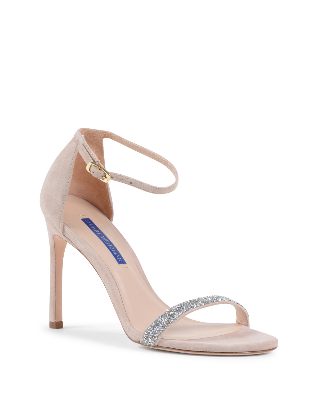 Stuart Weitzman Sandalia con tira al tobillo para mujer Beige NUDISTSONG DOLCE