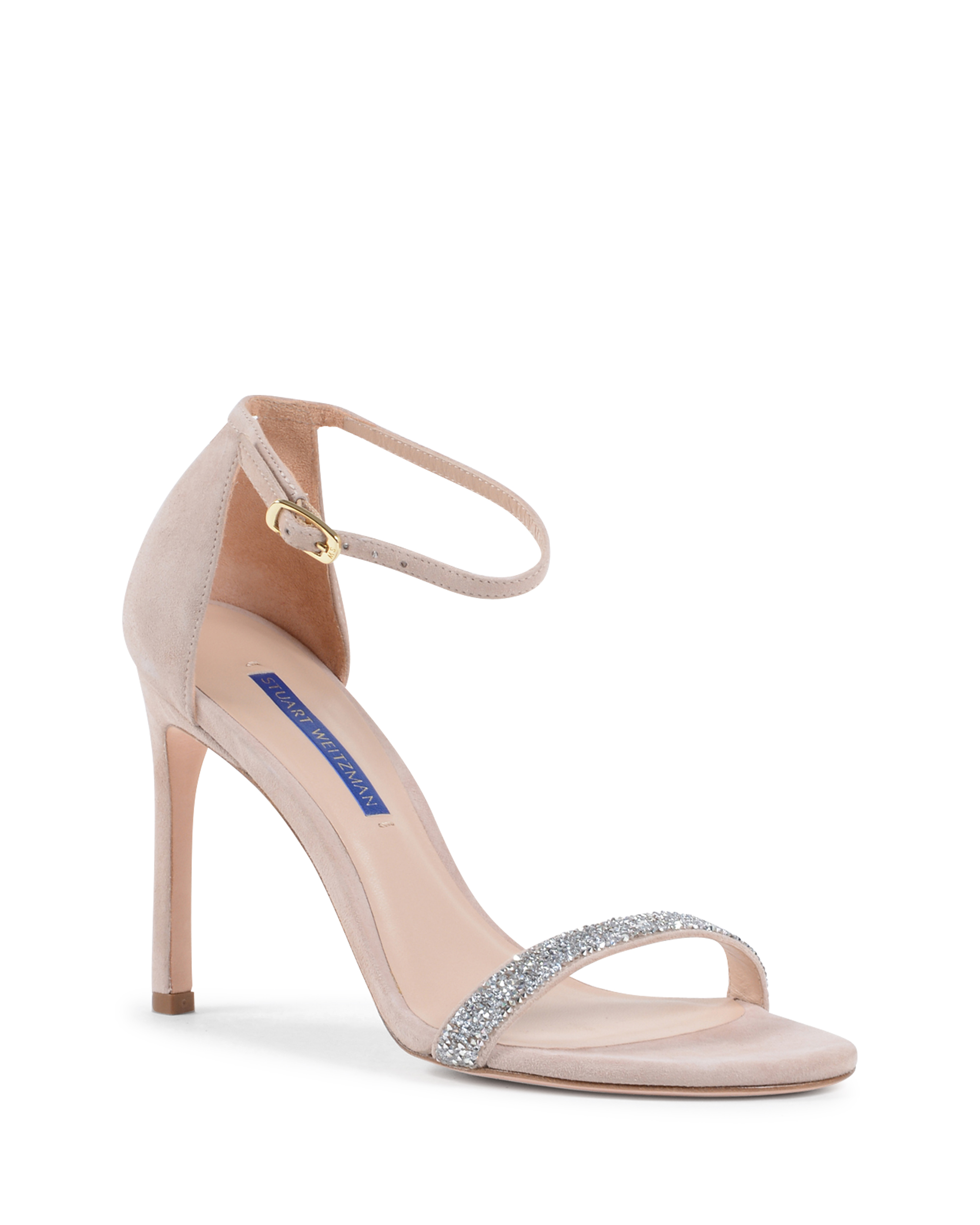 Stuart Weitzman Sandalia con tira al tobillo para mujer Beige NUDISTSONG DOLCE
