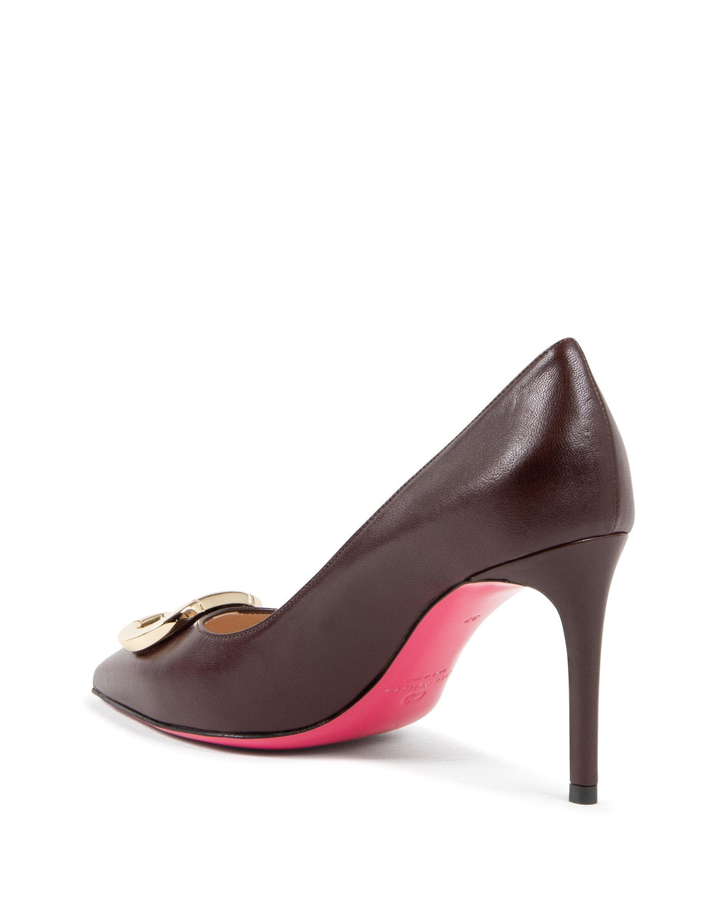 Zapatos de salón con logotipo para fiesta de oficina en color burdeos