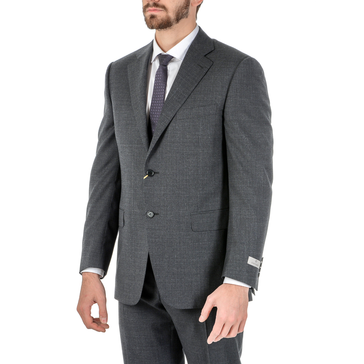 Canali Mens Suit Long Sleeves Dark Grey