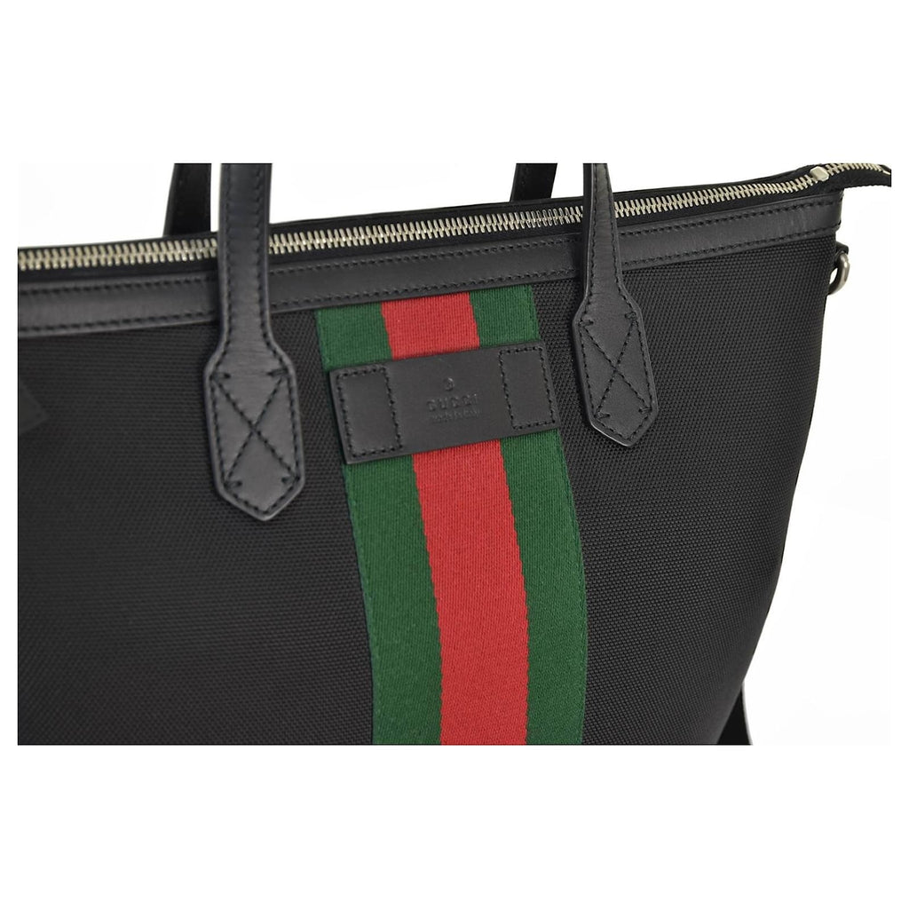 Bolso tote Gucci Web Stripe para hombre, color negro
