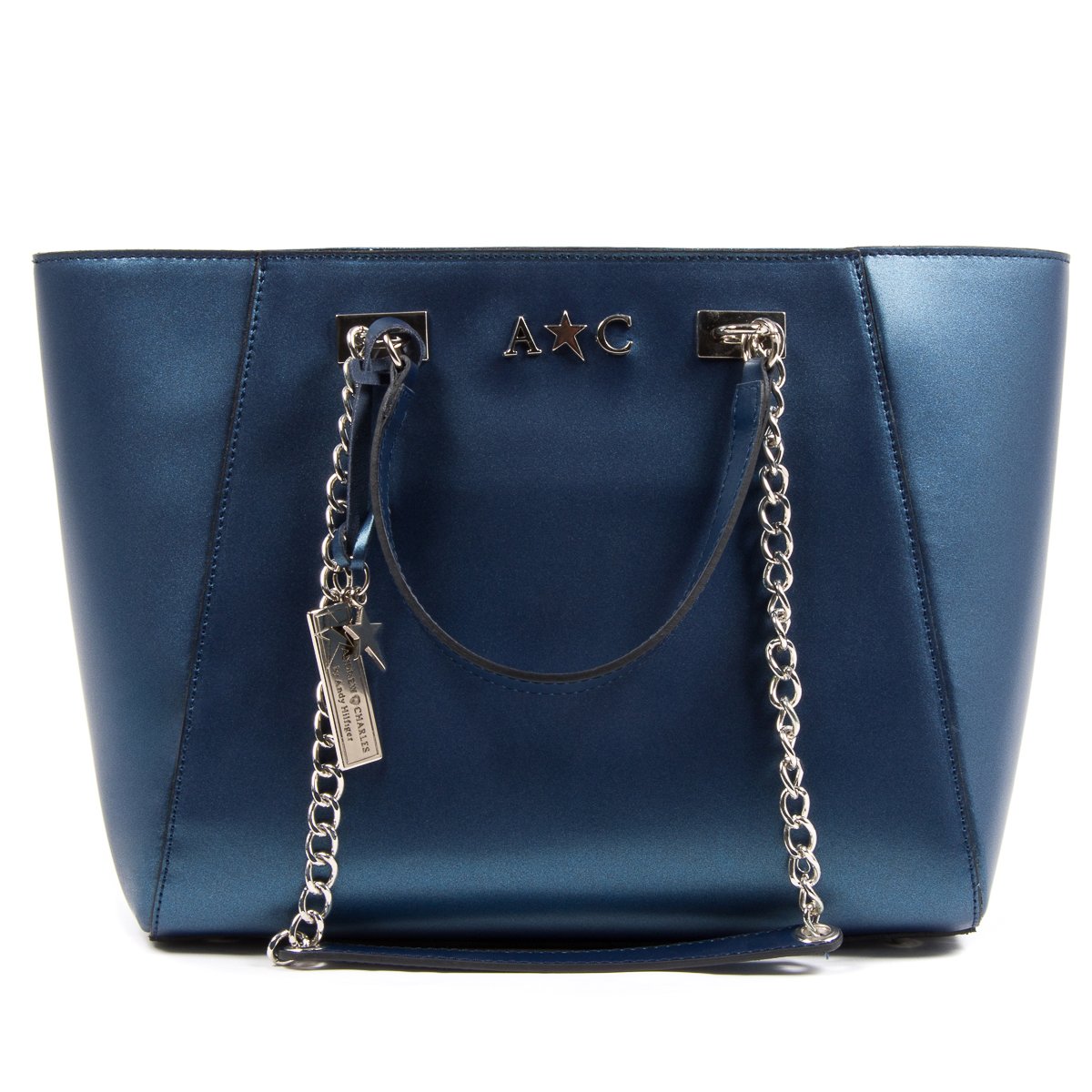 Andrew Charles Womens Handbag Blue KEY
