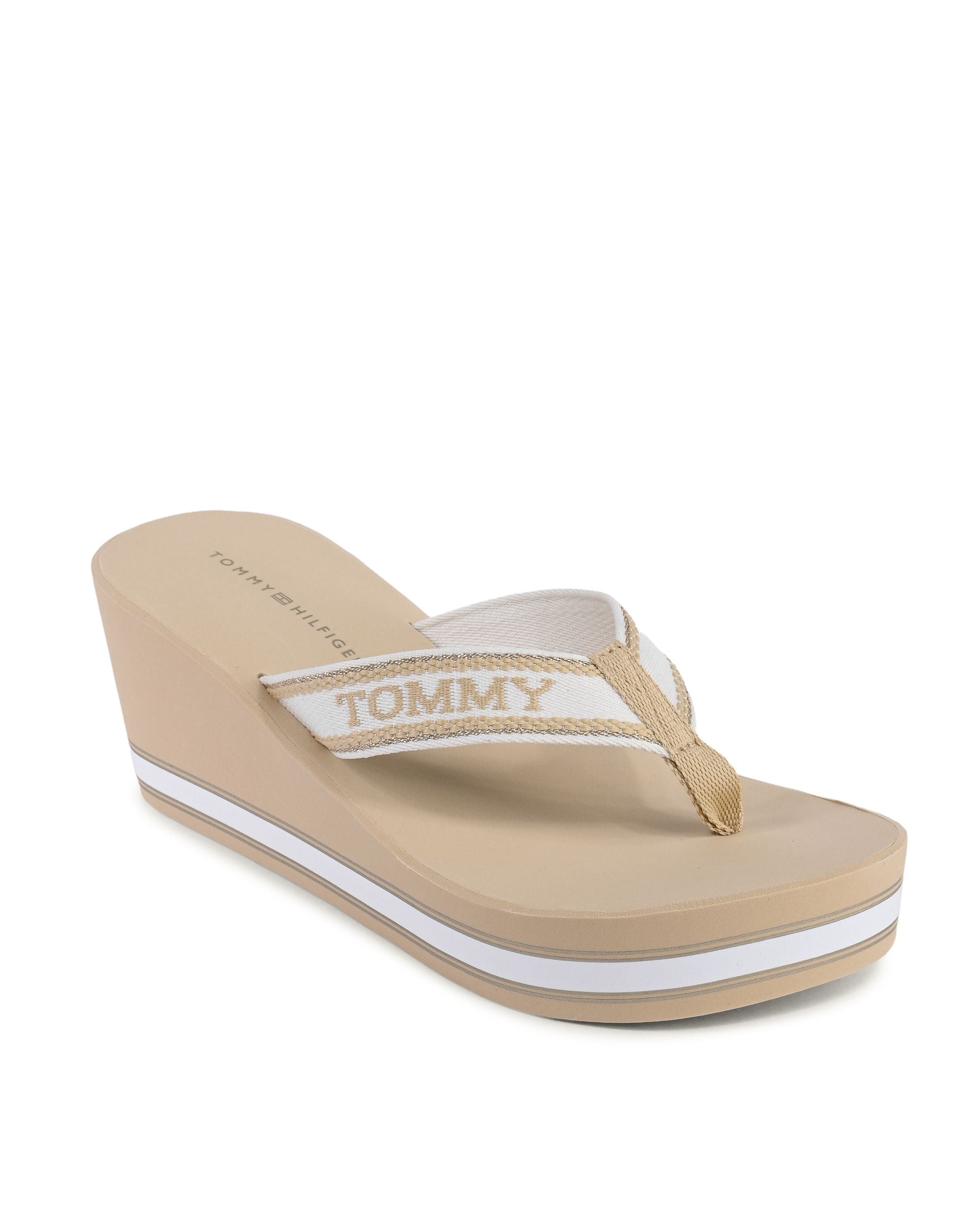 Chanclas Tommy Hilfiger para mujer en beige FW0FW07903ACR