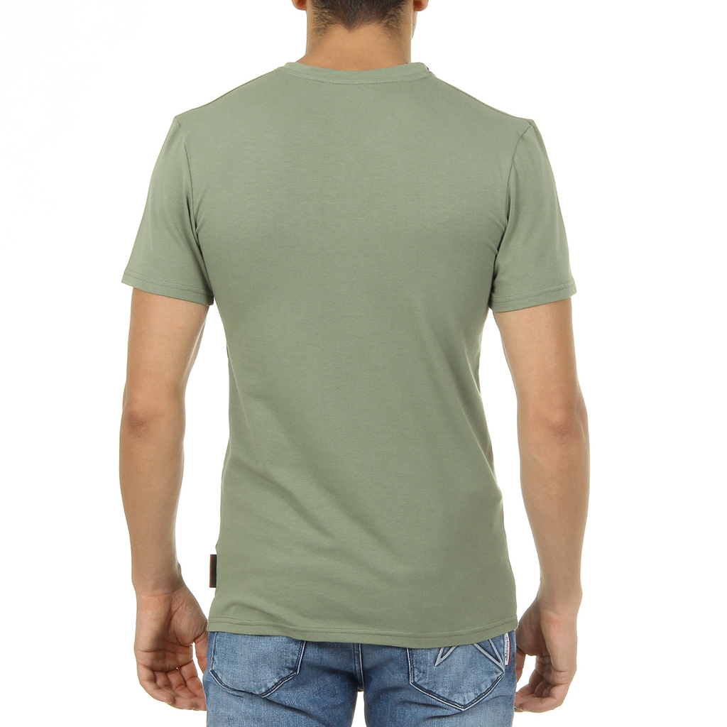 Camiseta Andrew Charles para hombre, manga corta, cuello en V, verde, KENAN