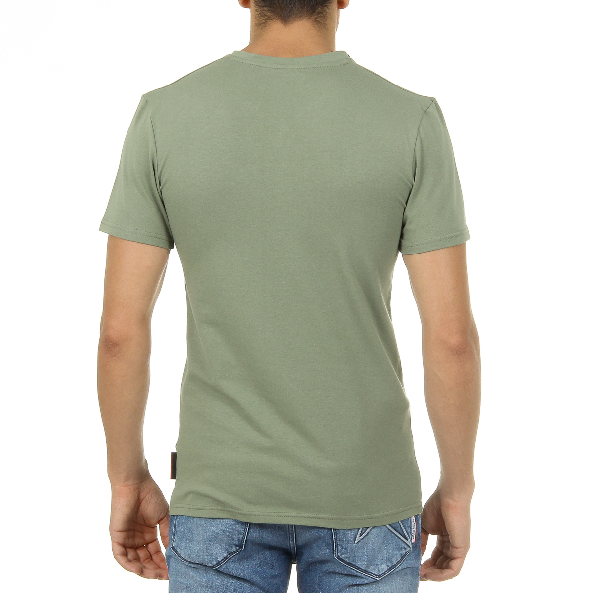 Camiseta Andrew Charles para hombre, manga corta, cuello en V, verde, KENAN