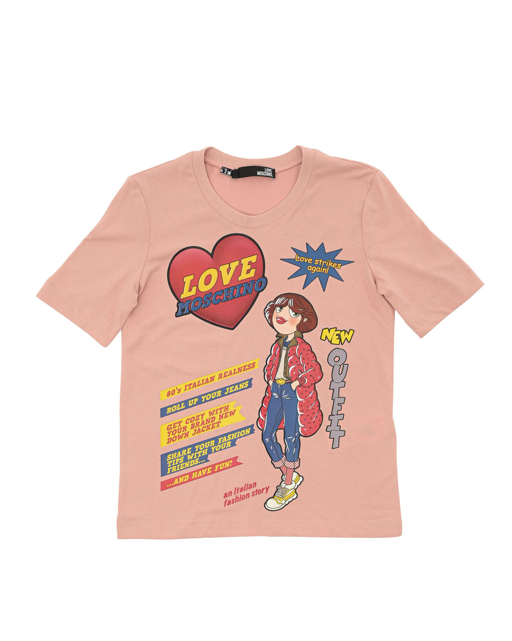 Camiseta de mujer Love Moschino W 4 F15 3D M 3876 M12 ROSA POLVO
