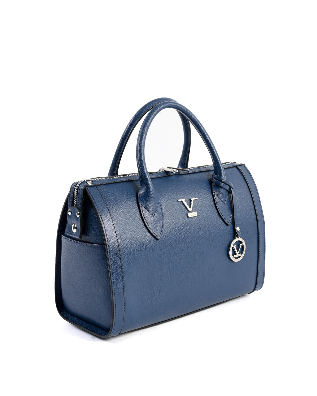 Bolso de mano para mujer V Italia Blue Jeans V014-S SAFFIANO BLUE JEANS