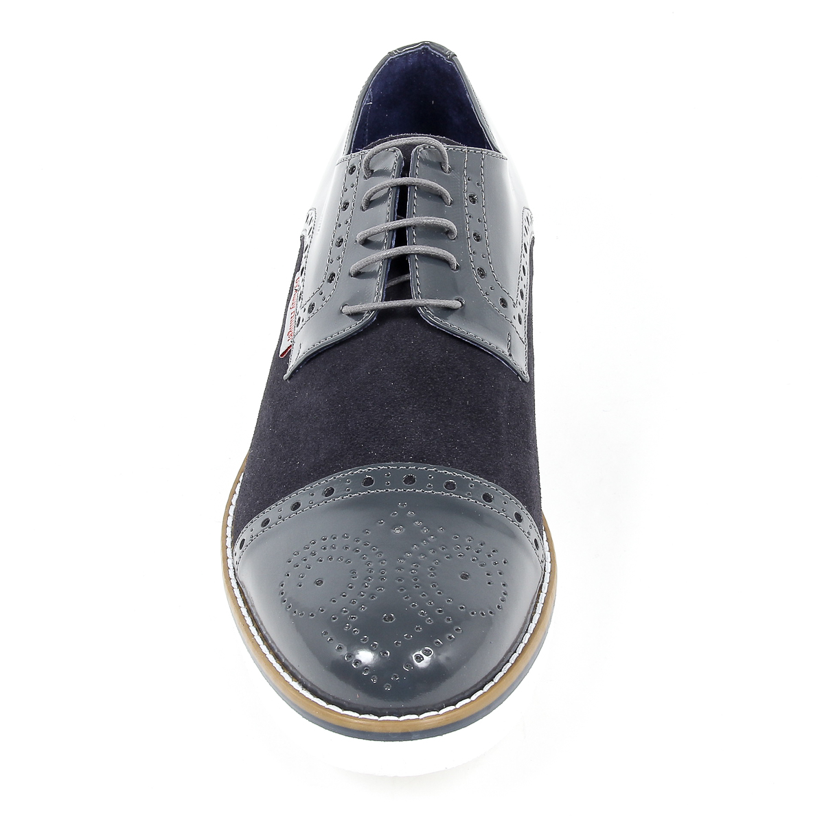 Andrew Charles - Zapatos Oxford brogue para hombre 911 ABRASIVATO CAM GRIGIO BLEU