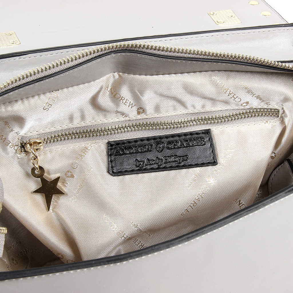 Bolso de mano Andrew Charles para mujer gris claro JAIME