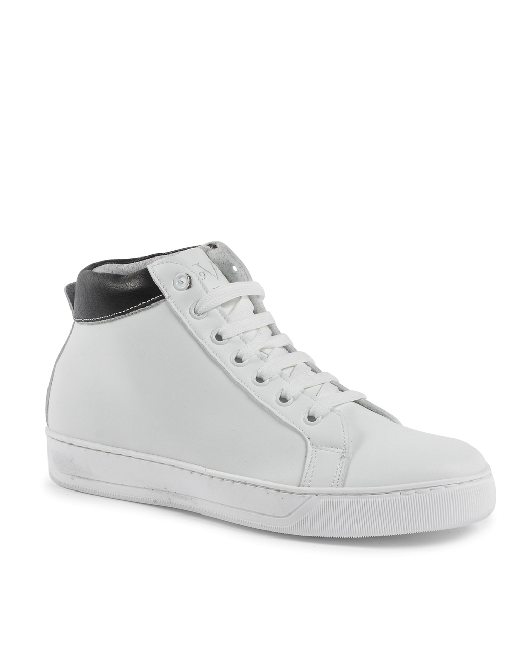 19V69 Italia Mens Sneaker White Black 2130 VITELLO BIANCO NERO
