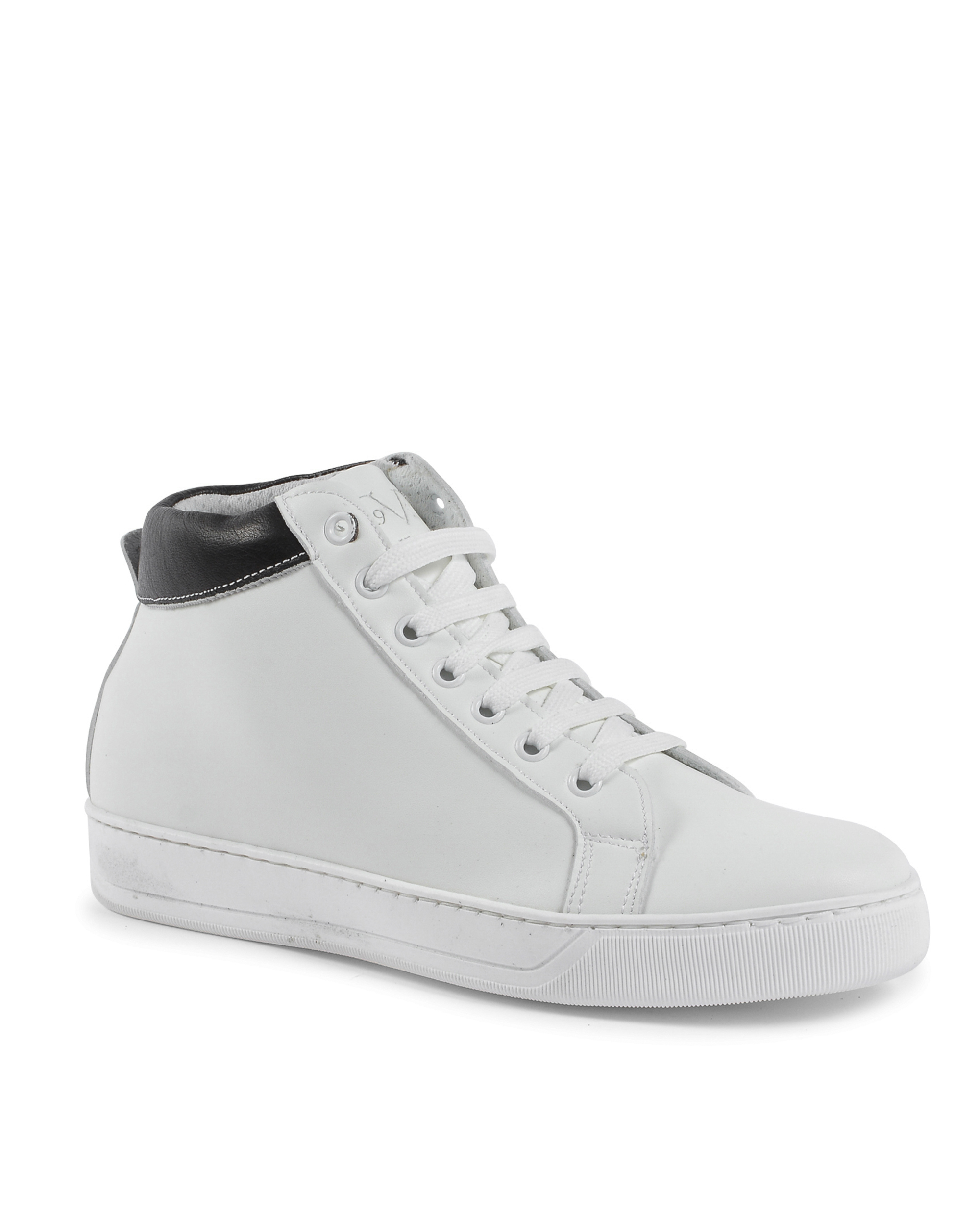 19V69 Italia Mens Sneaker White Black 2130 VITELLO BIANCO NERO