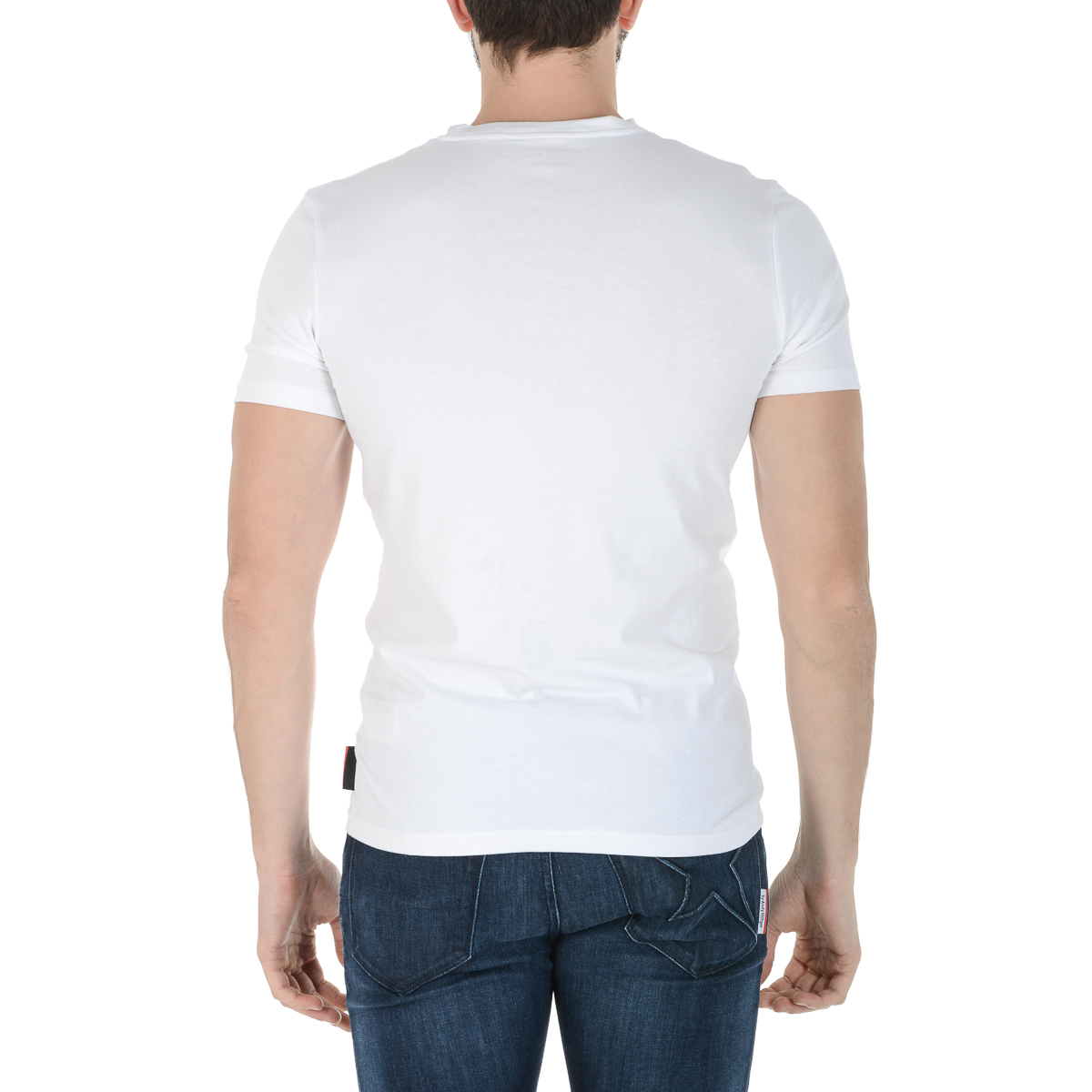 Camiseta Andrew Charles para hombre, manga corta, cuello en V, blanca, KENAN