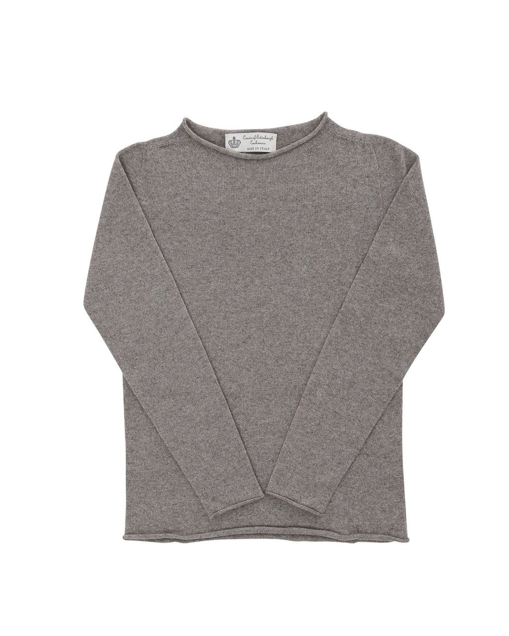 Suéter de cuello barco para mujer de cachemira Crown of Edinburgh COE 0025 TAUPE