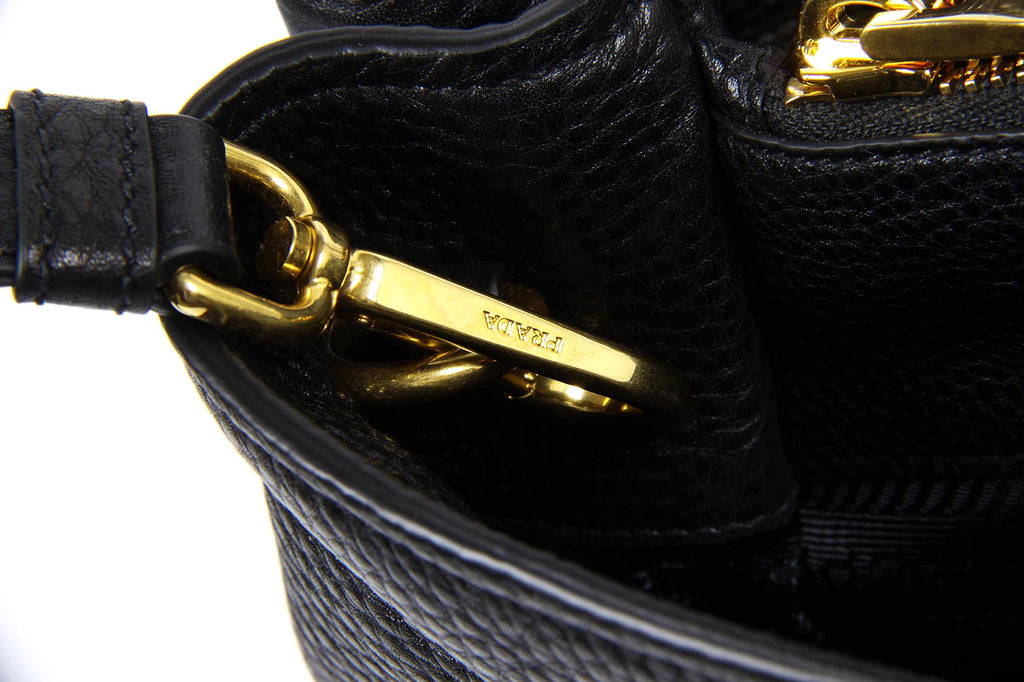 Bolso de compras Prada BN2794 Nero Vitello Daino