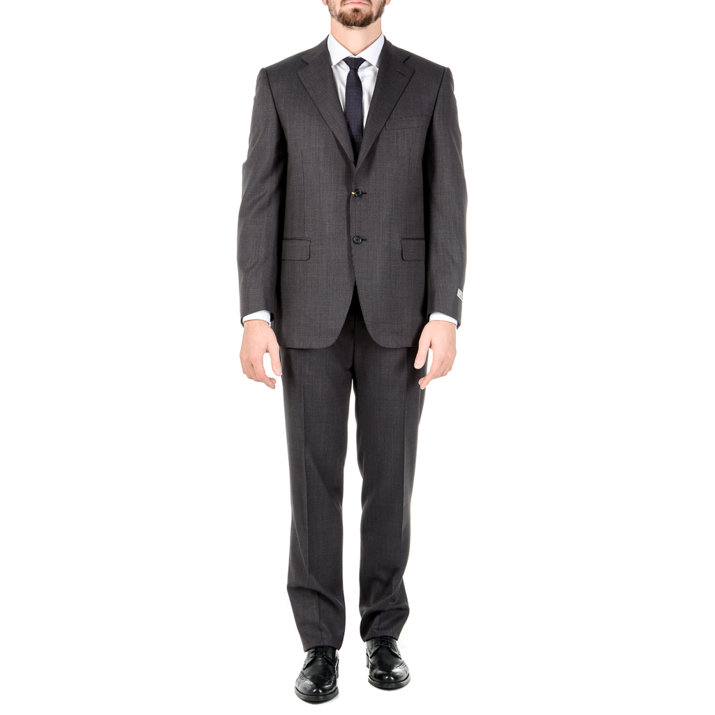 Canali Mens Suit Long Sleeves Dark Grey