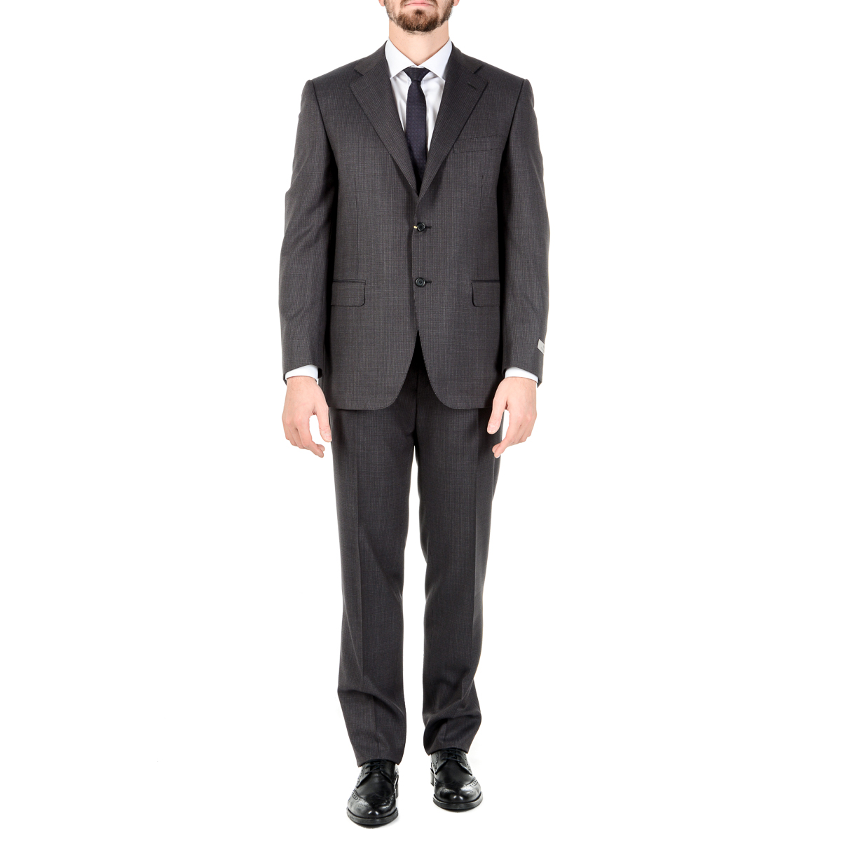 Canali Mens Suit Long Sleeves Dark Grey