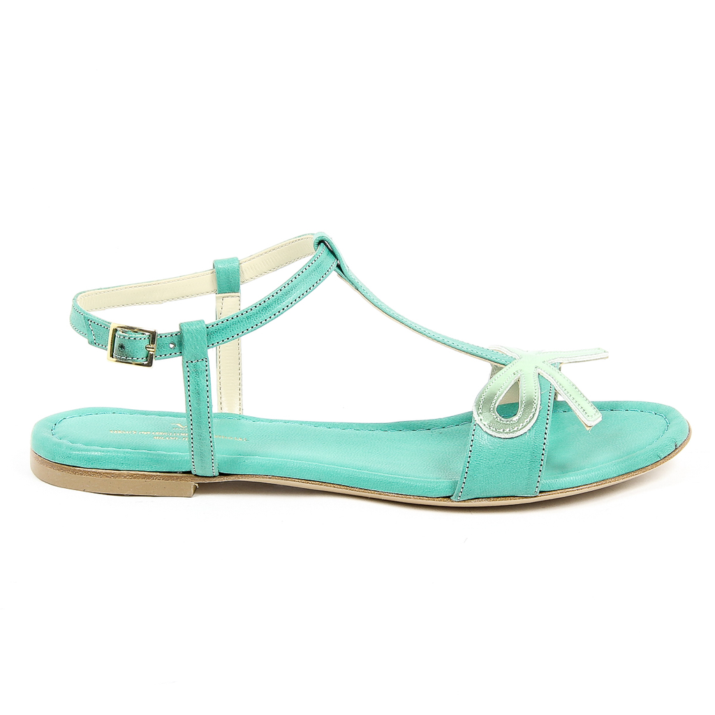 V 1969 Italia Sandalia plana para mujer Verde LISA