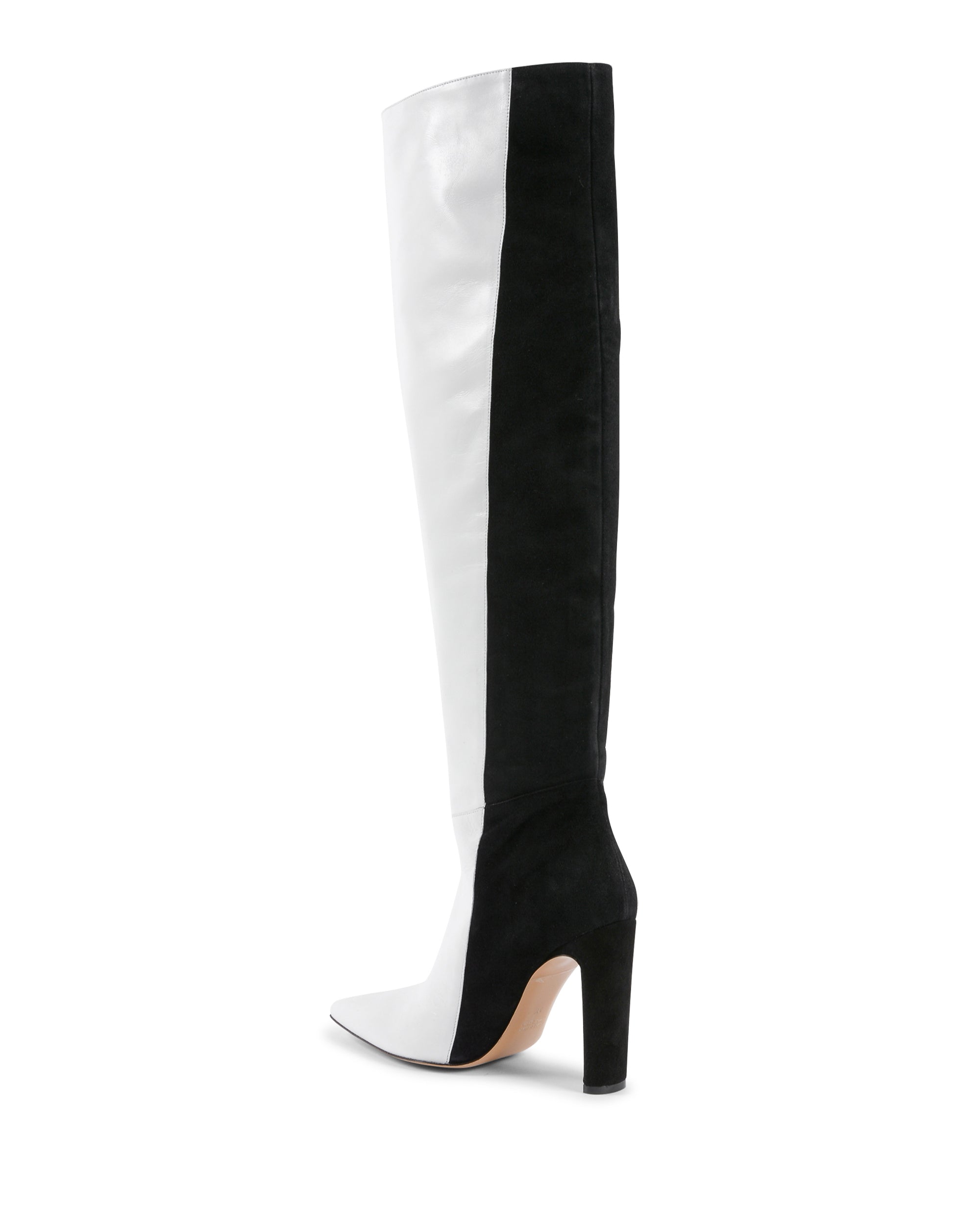 Alexandra - Bota Alta Negro Blanco 