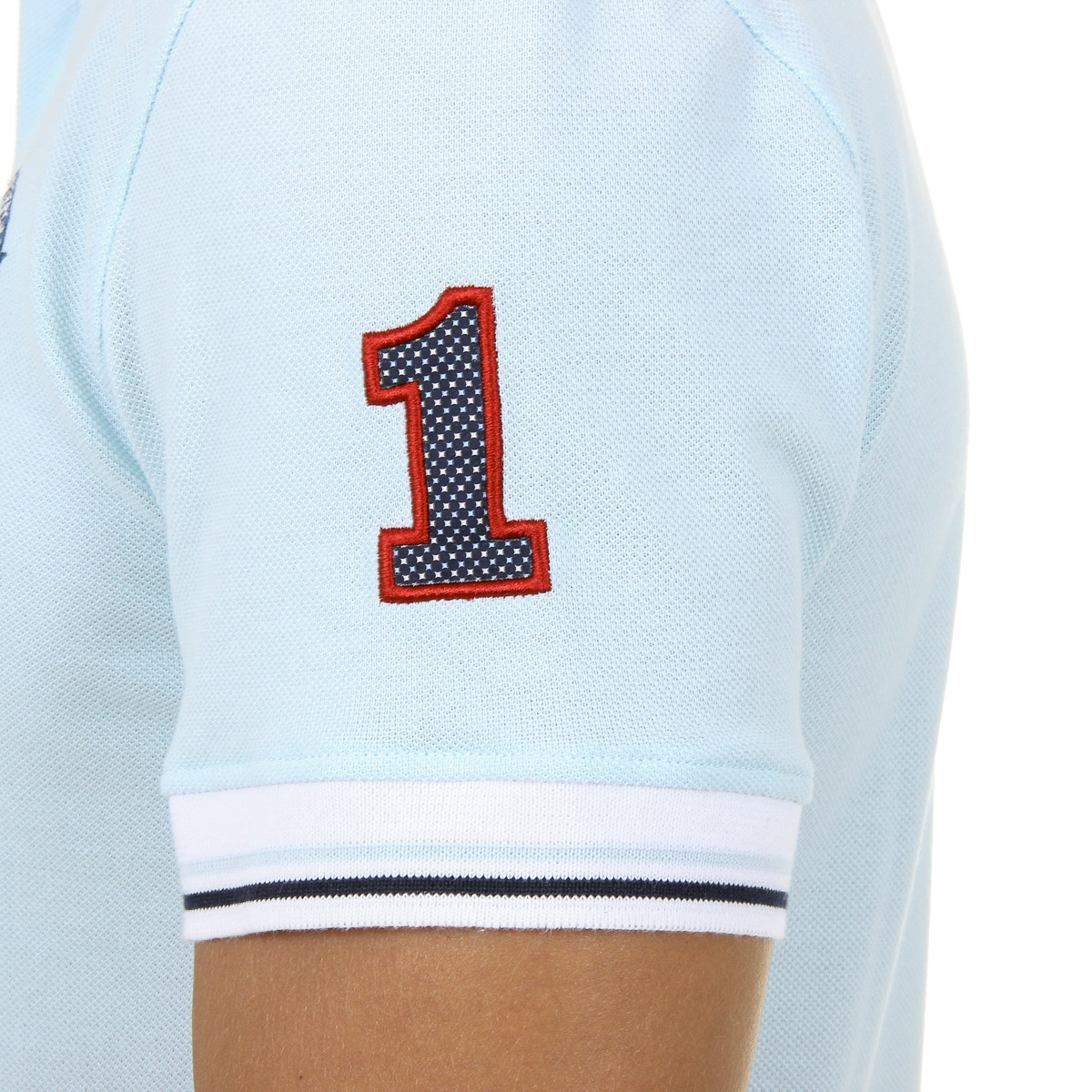 Polo Ufford & Suffolk Polo Club para hombre, manga corta, azul claro, niño