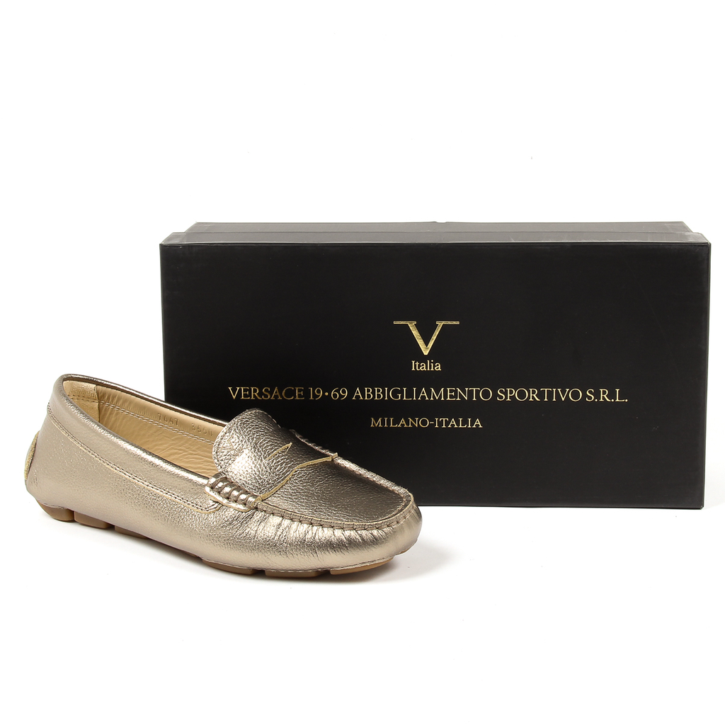 Mocasín V 1969 Italia para mujer dorado AMALFI