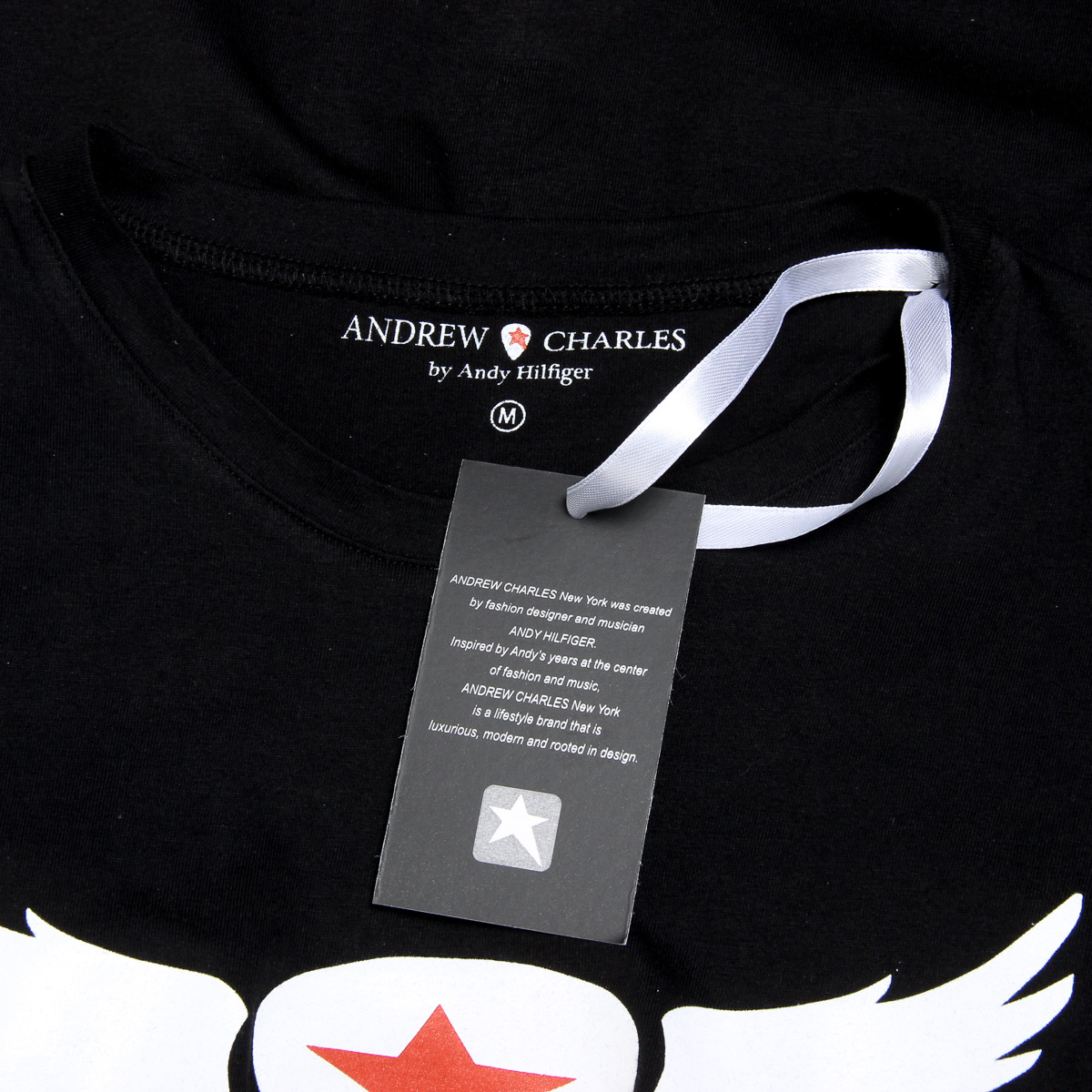 Camiseta Andrew Charles para hombre, manga corta, cuello redondo, negra, KEITA