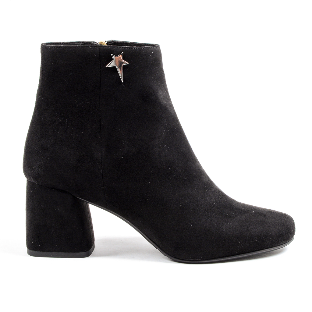 Andrew Charles Womens Heeled Ankle Boot Black DOLLY