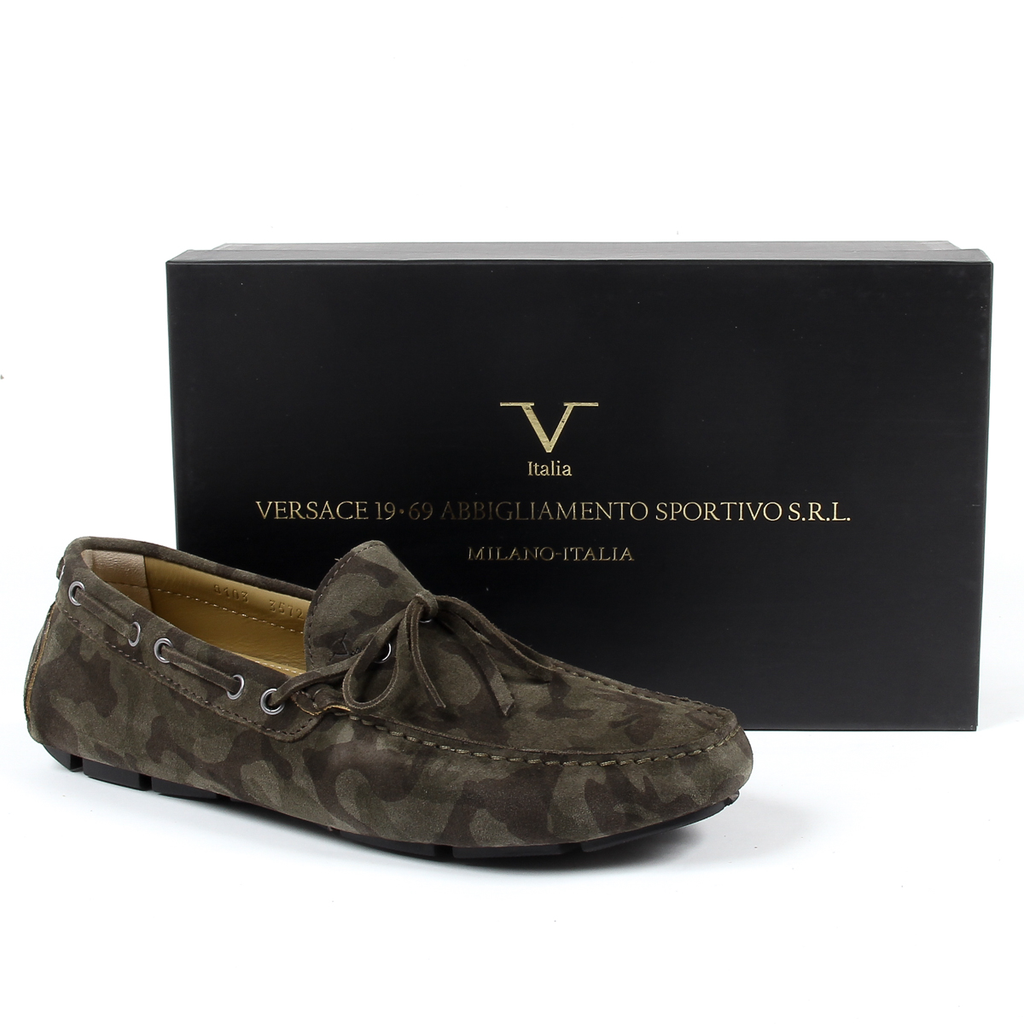 Mocasines V 1969 Italia para hombre, color verde ADAM