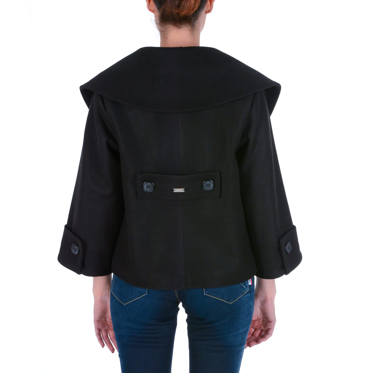 Chaqueta de mujer V 1969 Italia de manga larga negra LUCY