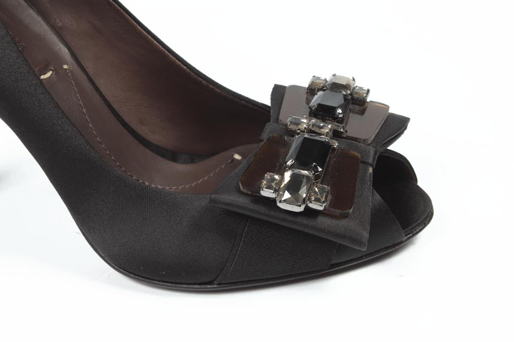 Zapatos de salón Max Azria para mujer con punta abierta MA-ISHA BLACK