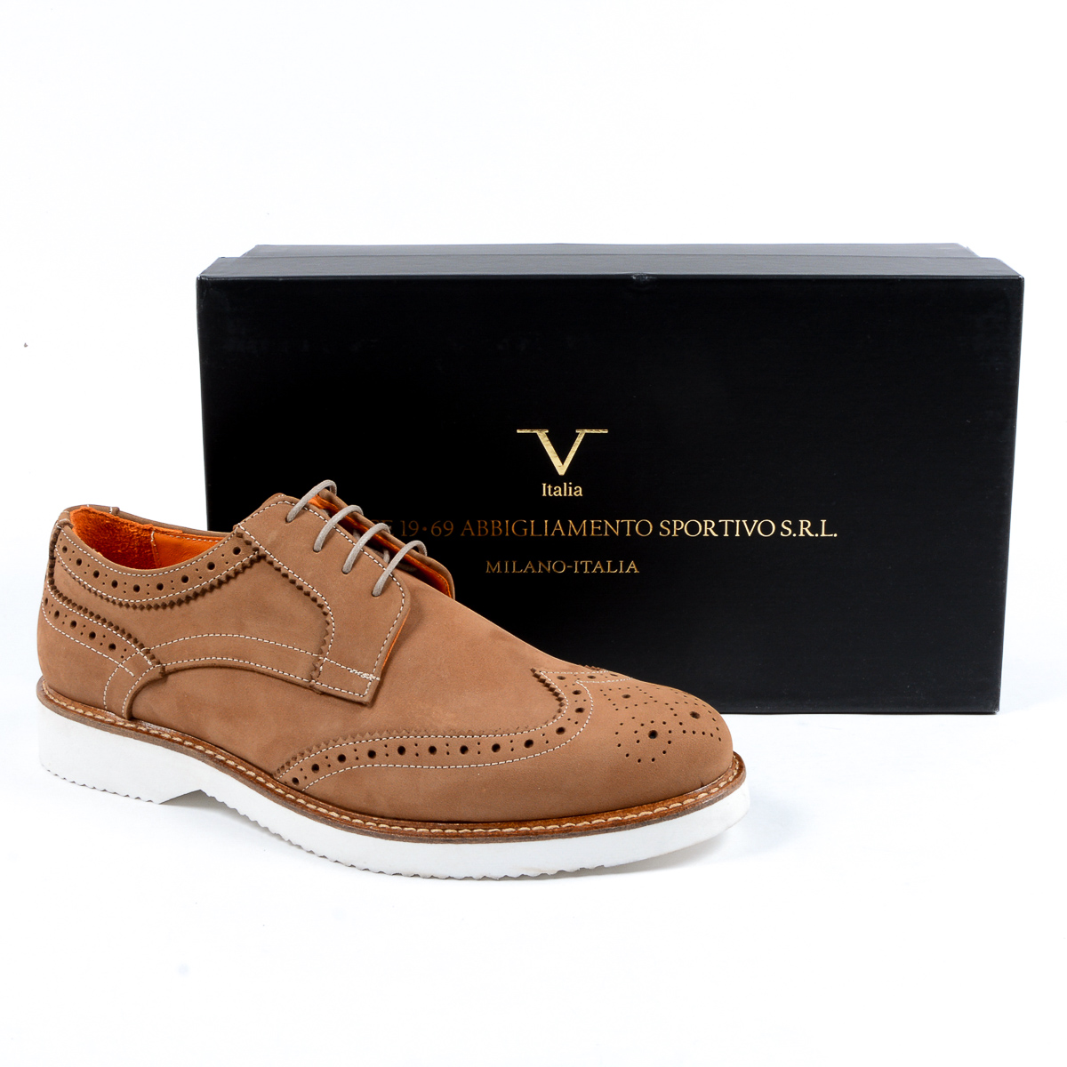 V 1969 Italia - Zapato Oxford Brogue para hombre, color marrón, PEDRO