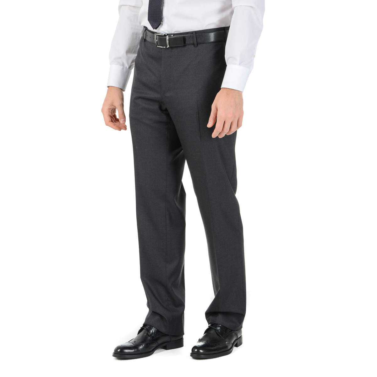 Corneliani Mens Suit Long Sleeves Dark Grey Super 160's