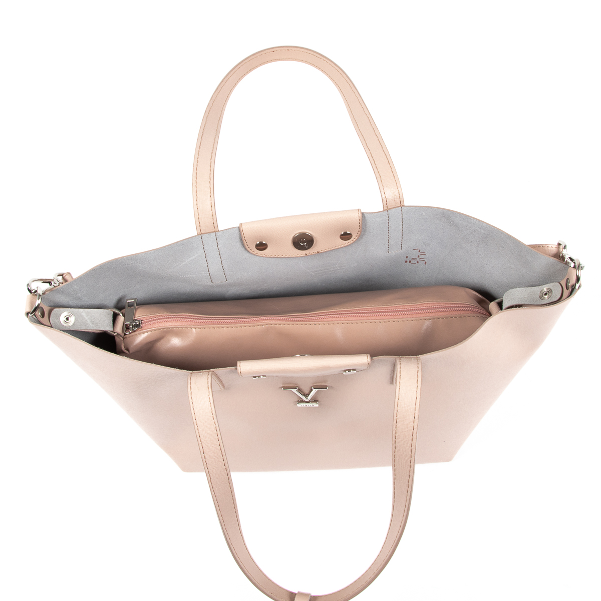 Bolso de mano para mujer V 1969 Italia en color rosa JERSEY