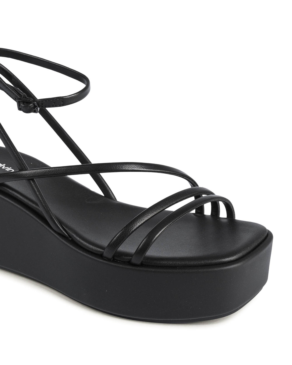 Calvin Klein - Sandalias de cuña para mujer, color negro, HW0HW01949BEH