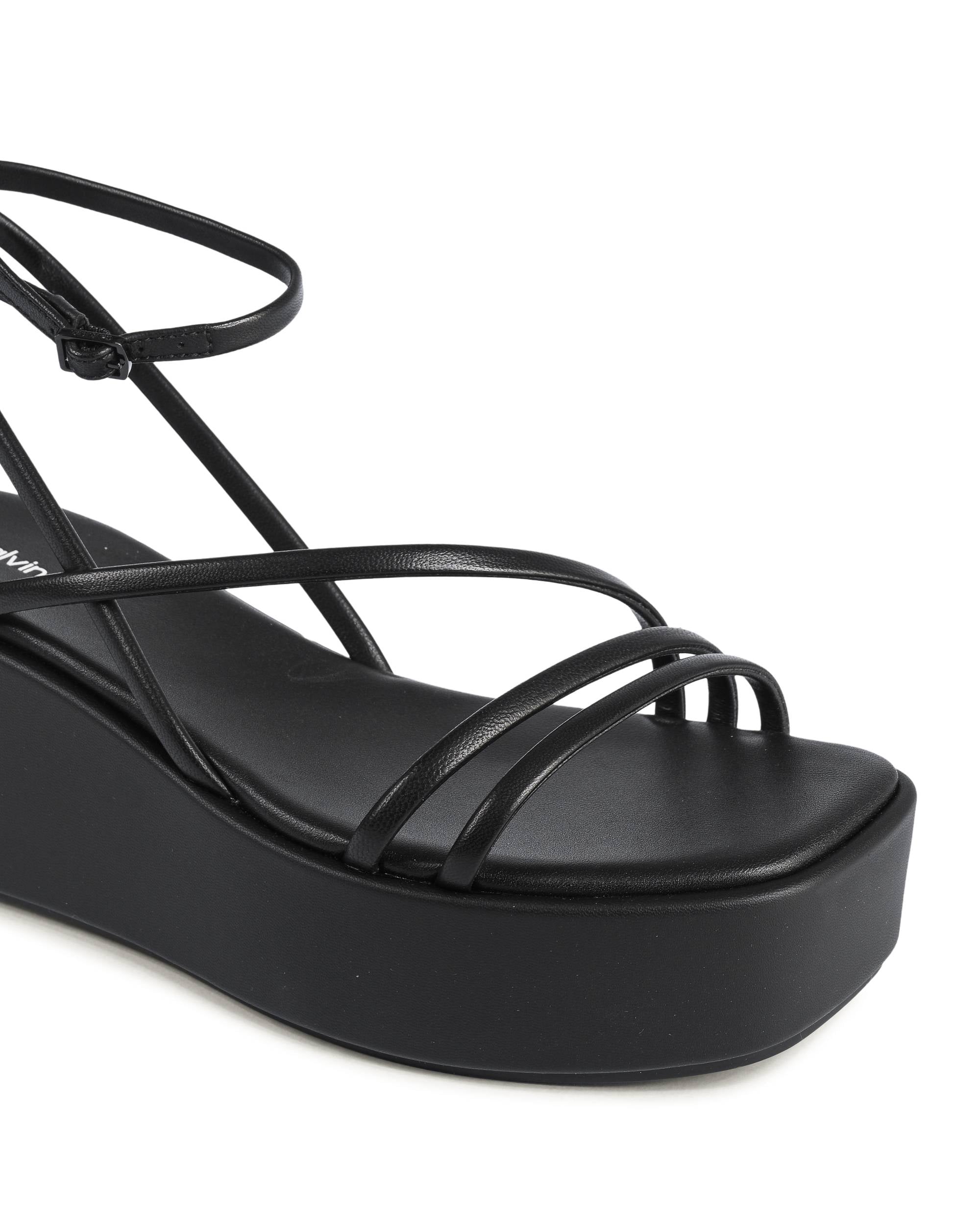 Calvin Klein - Sandalias de cuña para mujer, color negro, HW0HW01949BEH