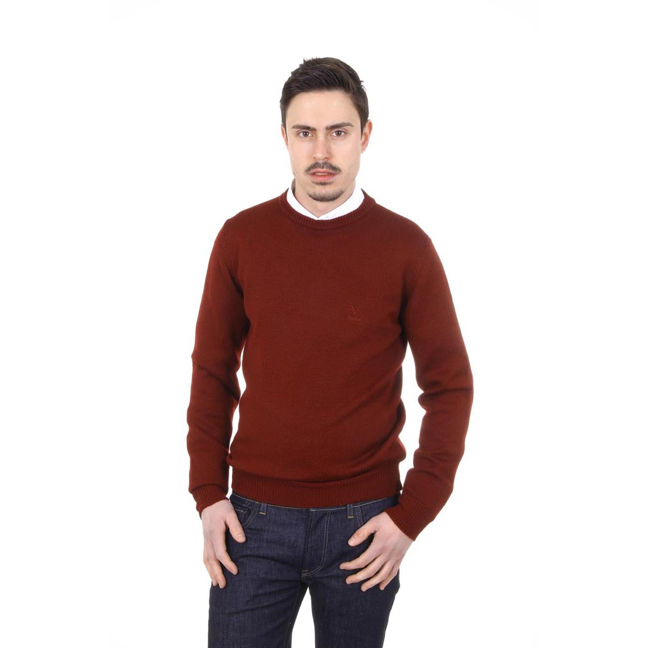Suéter de cuello redondo para hombre V 1969 Italia 9802 GIROCOLLO BORDEAUX