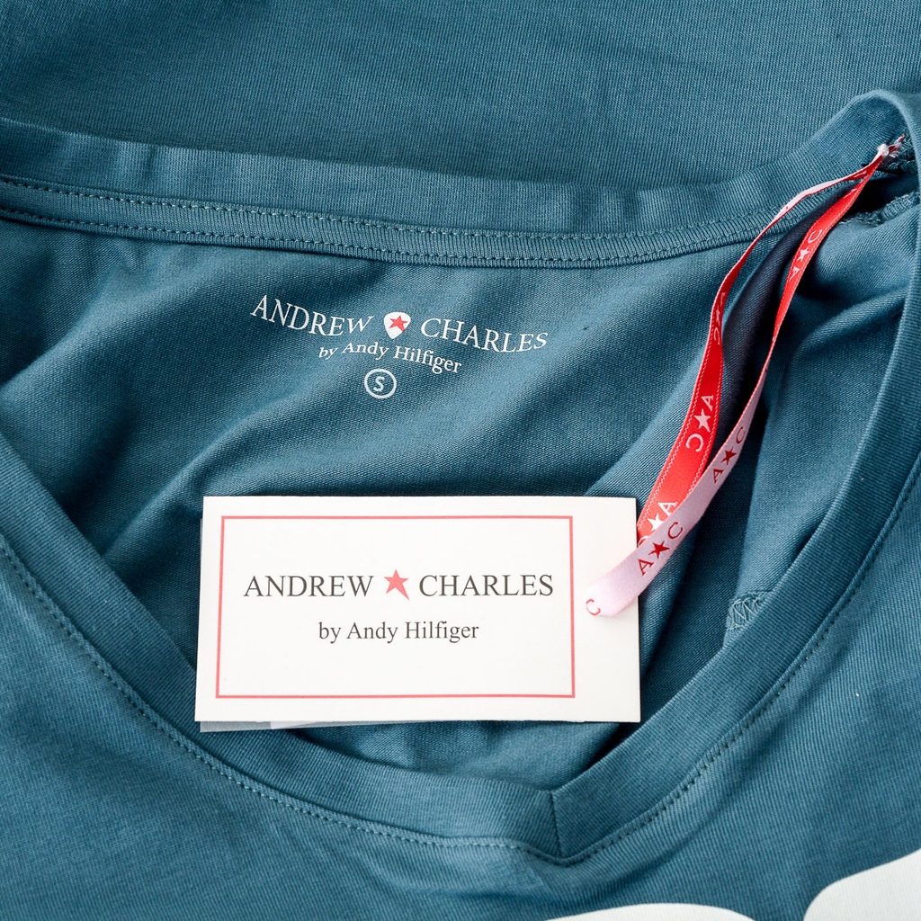 Camiseta Andrew Charles para mujer, manga corta, cuello en V, verde TAPIWA