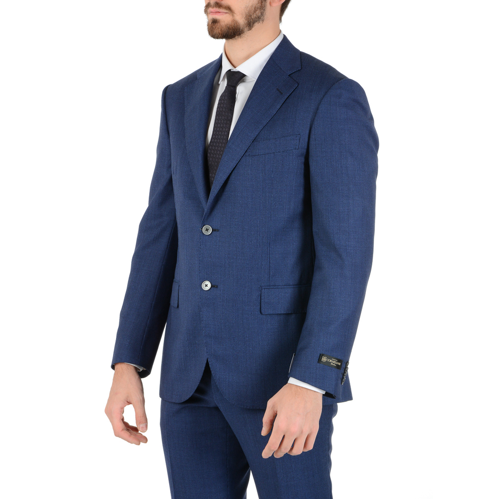 Corneliani Mens Suit Long Sleeves Blue Super 110's