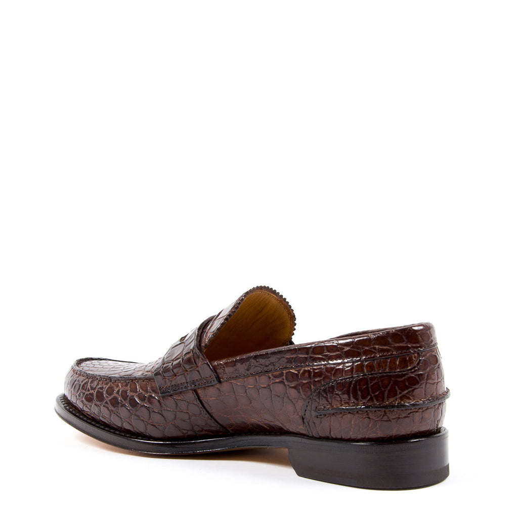 Mocasín de piel de cocodrilo de lujo