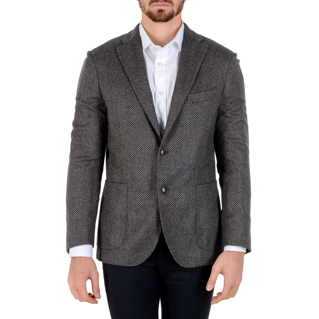 Chaqueta Boglioli Milano para hombre, manga larga, gris oscuro
