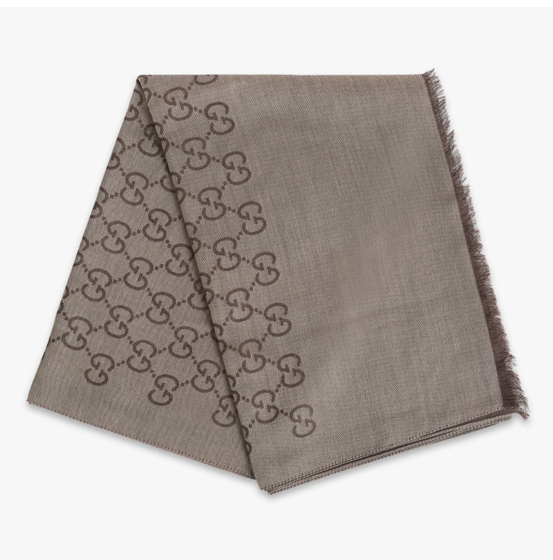Bufanda Gucci para hombre 70x200 marrón